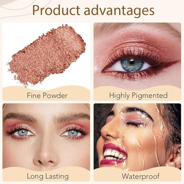4 Colors Matte Shimmer Eyeshadow Makeup Palette,Rose Gold Nude Pink Highly Pigmented Natural Neutral Eye Shadow Palette,Lo...