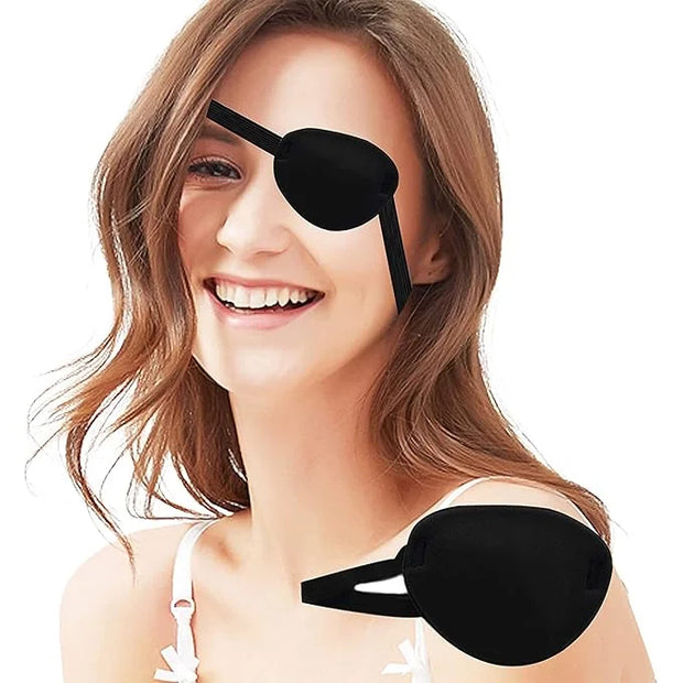 MYUBWTF Black Single Eye Mask, Pirate Skull Crossbone eye patch，Adjustable 3D Eye Patch for Adult and Kid (No Pattern) - P...