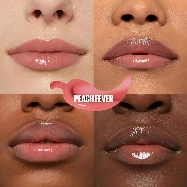 MAYBELLINE Lifter Gloss Lifter Plump, Plumping Lip Gloss with Chili Pepper and 5% Maxi-Lip, Peach Fever, Peachy Nude Cream...