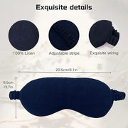 Pure Linen Eye Mask, 100% Linen Eye Mask for Girls,Travel Breathable Sleep Mask,Adjustable Strap, Hypoallergenic, Cooling ...