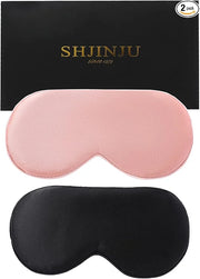 2-Pack 100% Real Natural Silk Eye Mask, Silk Sleeping Mask, Shade Puffy Eye Gift with Adjustable Straps, Sleep Eye Mask, S...