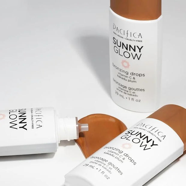 Pacifica Sunny Glow Liquid Face Bronzer Drops - Face Makeup Bronzing For Face & Cheeks for Instant Sun-Kissed Glow - Vitam...