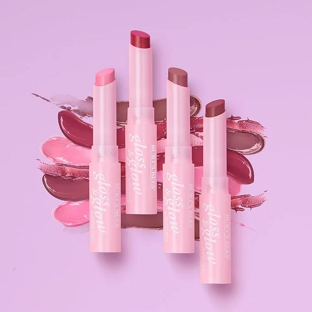 Burts Bees Gloss and Glow Glossy Balm, 100% Natural Origin, Wine Wednesday, 1 Tube, Pack of 2 - Product Image