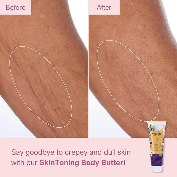 Nakery Skin Toning Body Butter for Women - Firming Body Lotion for Women - Peptide Infused Body Lotion for Crepey & Saggin...