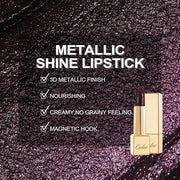 Oulac Metallic Black Lipstick for Women, High-Impact Lipcolor with Moisturizing Creamy Formula, Vegan & Cruelty-Free, Full...