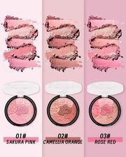 Flower Blush for Cheeks, Matte Shimmer Face Blush Powder, Eyeshadow Contour Multiuse Facial Make up Palette,Long Lasting W...