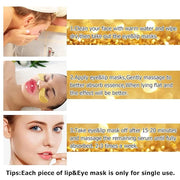 40 Pairs Peach Red Lip Masks & Eye Masks, 24K Gold Gel Collagen Eye Patches for Puffy Eyes, Dark Circles, Wrinkles and Eye...