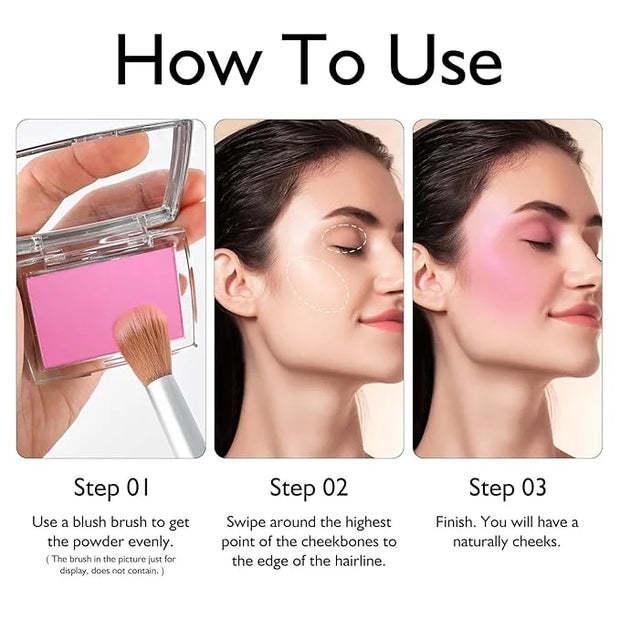KYDA Pink Blush Powder, Make Up Pink Face Powder Face Blusher, Blendable Formula, Lasting Moisturizing, Ultra Fine Lightwe...