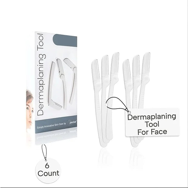 Dermaplaning Tool (6 Count) – Easy to Use Dermaplane Razor for Face – Facial Hair Removal for Women – Blade for Eyebrows a...