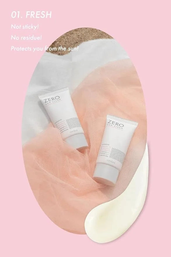 rom&nd ZERO SUN CLEAN 01.FRESH SPF50+ PA++++ 01 Fresh, Daily Sunscreen, Non-Greasy, No White Cast, Watery Texture, Soft Fi...