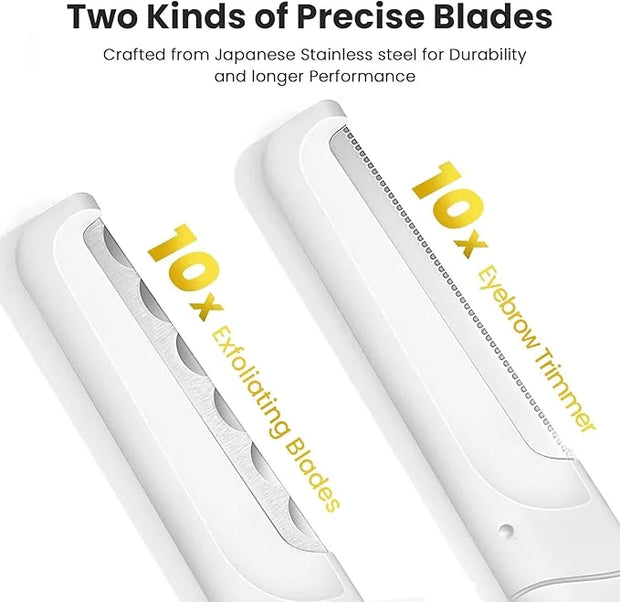Dermaplaning Tool for Face Exfoliation, with 20 Replaceable Blades, Facial Shaver/Eyebrow Razor, Peach Fuzz Removal Eyebro...