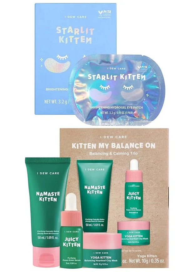 I DEW CARE Hydrogel Eye Patch - Starlit Kitten, 5 EA + Skincare Set - Kitten My Balance On Bundle - Product Image