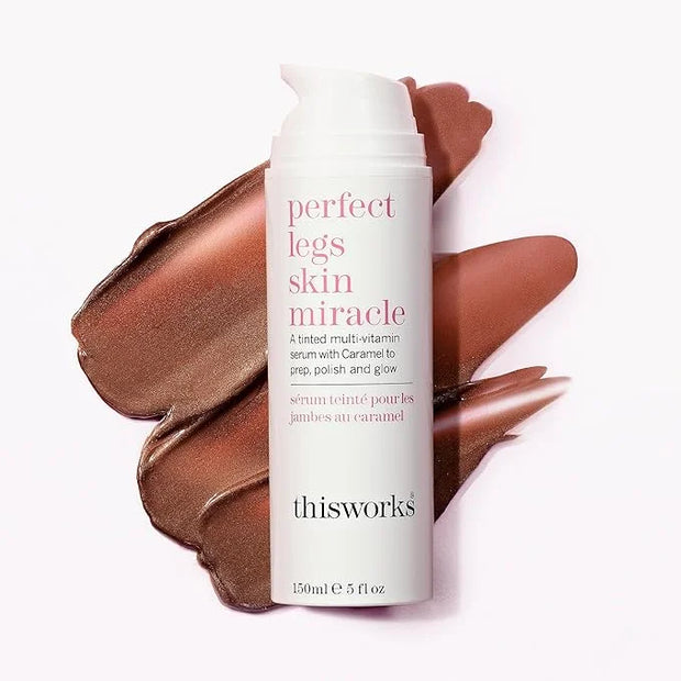 THISWORKS Perfect Legs Skin Miracle: a Buildable Wash Off Tinted Multi-Vitamin Serum to Tan Without Fake Tan, 5 fl oz, (15...