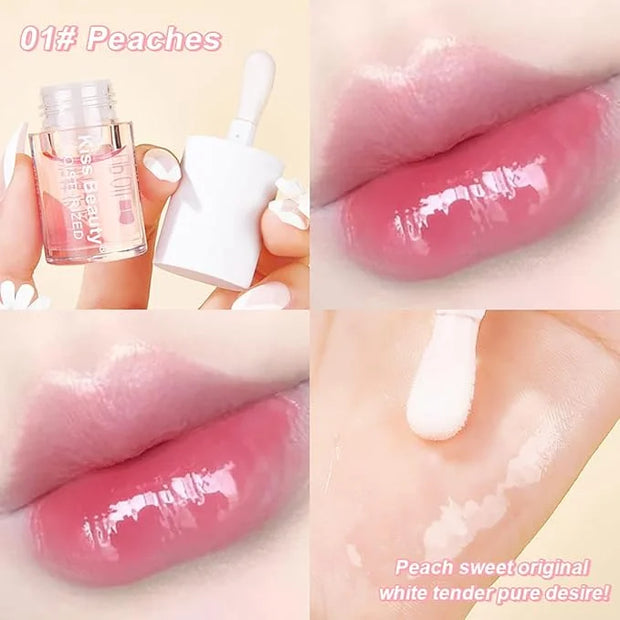3 Pcs Fruity Plumping Lip Oil Moisturizing Hydrating Lip Care Hydrating Lip Gloss Tinted Lip Balm, Long Lasting & Nourishi...