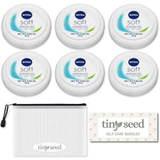 TINY SEED 6-Pack Travel Kit: Soft Cream Travel Size (0.84 oz each). Soft Moisturizing Cream for Face, Hands, and Body. Inc...