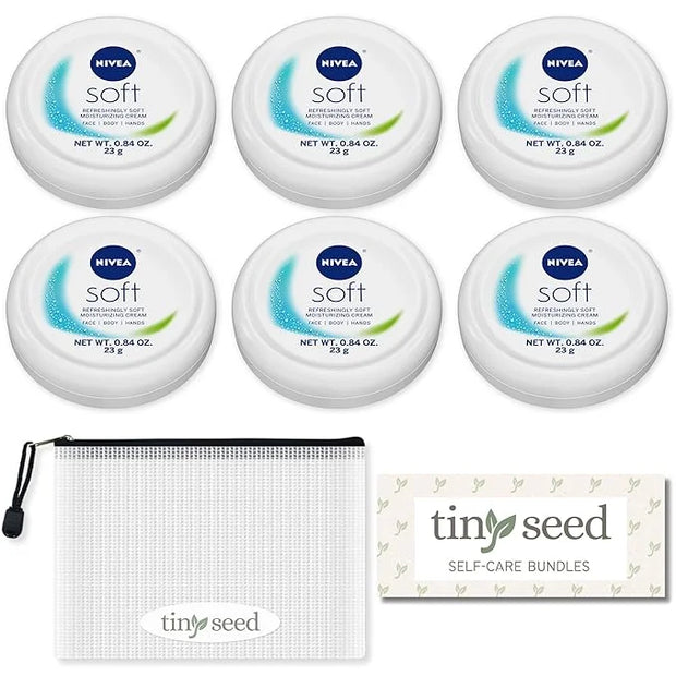 TINY SEED 6-Pack Travel Kit: Soft Cream Travel Size (0.84 oz each). Soft Moisturizing Cream for Face, Hands, and Body. Inc...
