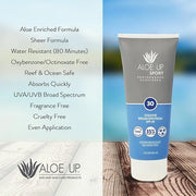 Aloe Up Sport Sunscreen Lotion SPF 30 - Broad Spectrum UVA/UVB Sunscreen Protector for Face and Body - With Hydrating Aloe...
