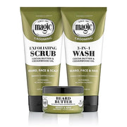 Softsheen-Carson Magic Shaving Beard Grooming Kit for Men with Cedarwood Oil, Includes Beard Butter, Scrub and Cleanser, G...