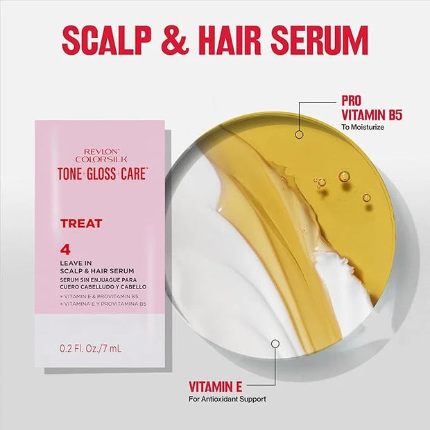Revlon ColorSilk Tone + Gloss + Care Demi Permanent Hair Color, Dye Kit with Leave-In Scalp and Haircare Serum, 2x Shinier...