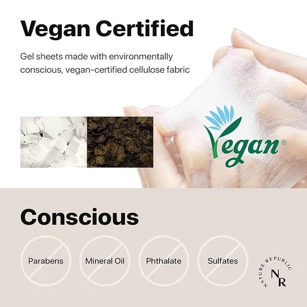 Nature Republic Mask 10 Pack (Cold Juicy) Fresh jelly mask, Bulk Facial Vegan spa Mask for Moisturizing & Hydrating Glow, ...
