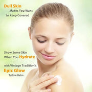Vintage Tradition Epic Glow Beef Tallow Balm – Glow Boosting Moisturizer with Lavender Oil, Myrrh Oil, Manuka Face Oil, an...