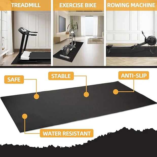 High Density Home Gym Treadmill Exercise Bike Equipment Mat 1/4" Thick, - Product Image