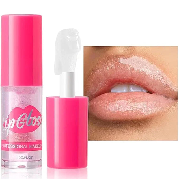 Lip Plumper Gloss Glitter Tinted Plumping Lip Gloss For Women Hydrating Long Lasting Shimmer Moisturizing Glossy Non Stick...
