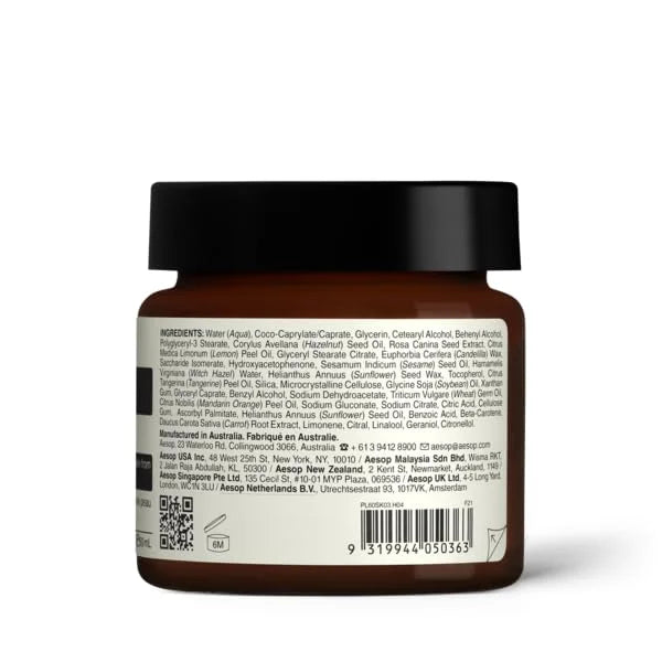 Aesop Mandarin Facial Hydrating Cream | Cools, Tones, and Balances Normal And Combination Skin | Mandarin Rind, Lemon Rind...