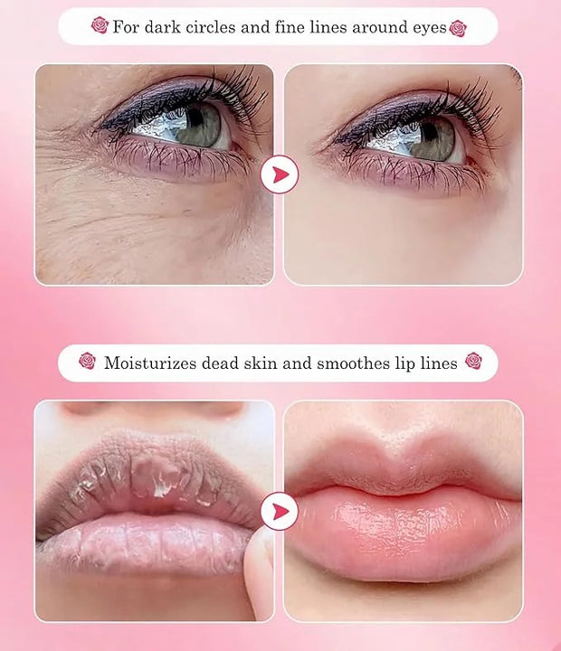20 Pair Rose + 10 Pair Aloe Vera Under Eye Mask & Lip Mask Skincare Set, Lip Patches & Under Eye Patches for Puffy Eyes, D...