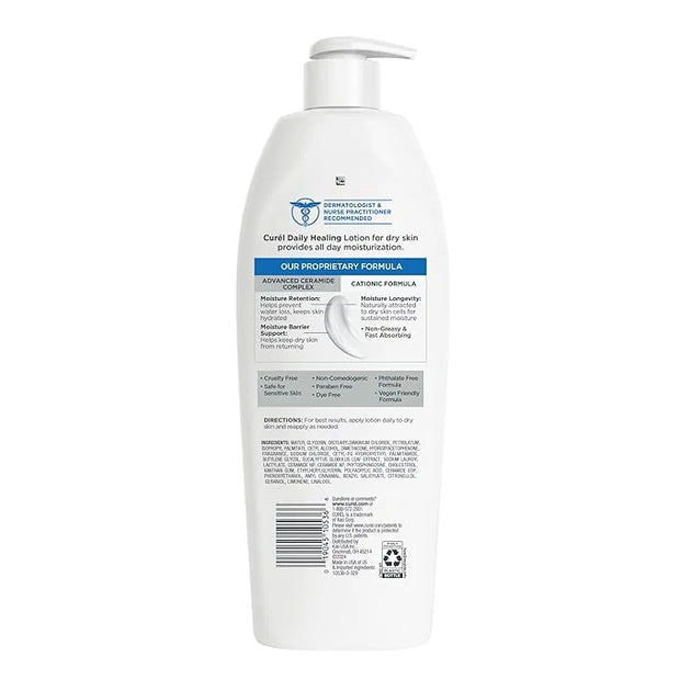 Curel Daily Healing Body Lotion for Dry Skin, Dermatologist Recommended Hydrating Body Lotion with Advanced Ceramides Comp...