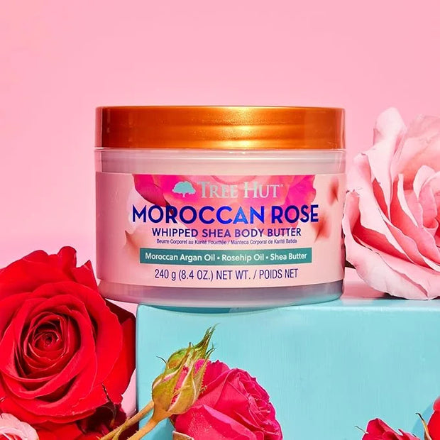 Tree Hut Moroccan Rose Whipped Shea Body Butter, 8.4oz, Lightweight, Long-lasting, Hydrating Moisturizer with Natural Shea...