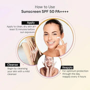 Sunscreen Lotion with SPF 50 & PA++++ | Broad Spectrum Protection with Anti Tan Formula | Non Greasy, Water & Sweat Proof ...