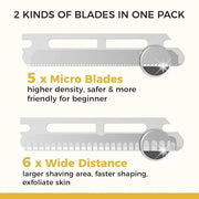 ZOMCHI Dermaplane Razor with 11 Blades for Women & Men, Eyebrow Trimmer with Protective Silicone Cap, Face Razor for Hair ...