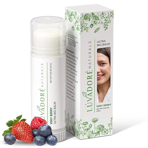 Ultra Big Lip Balm Stick VERY BERRY – Natural Waterproof Lip Moisturizer for Dry, Chapped Lips – Nourishing and Hydrating ...