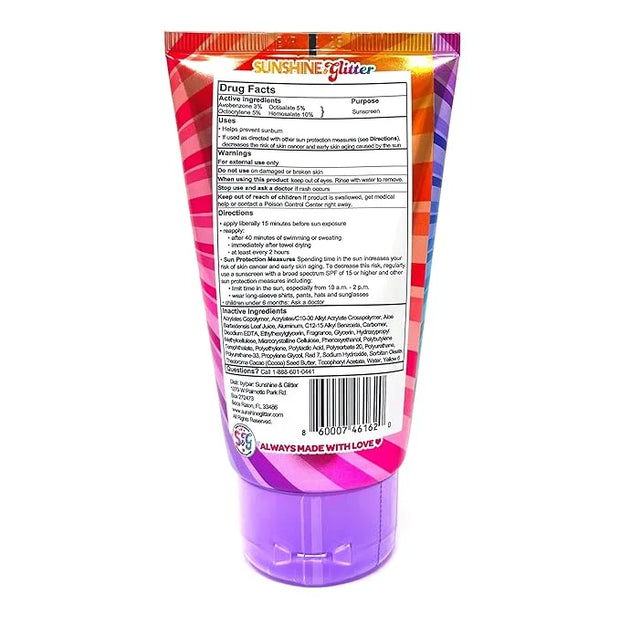 Seastar Sparkle - Rainbow Party Cake Scented Glitter Sunscreen - SPF 50 - Biodegradable Sunscreen, Kids, Water Resistant, ...