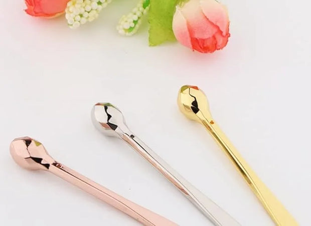 3 Pcs Eye Cream Applicator Wand Sticks Metal Eye Cream Spoon Cosmetics Spoon Applicators Anti-wrinkle Anti-aging Eye Massa...