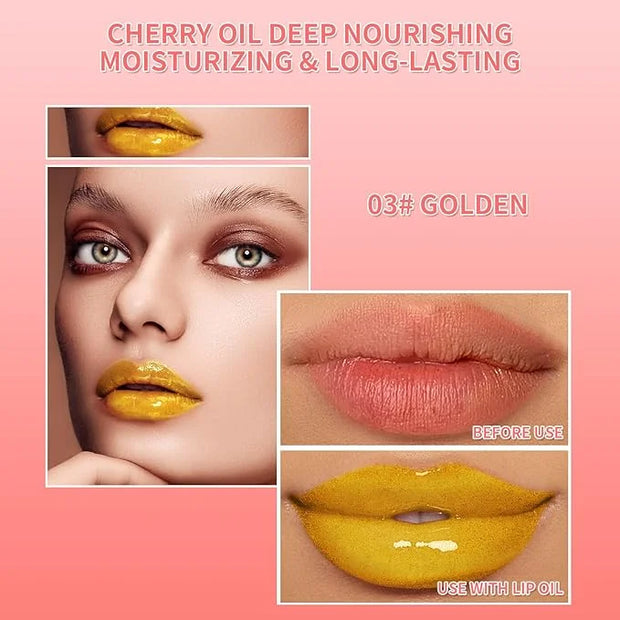 Hydrating Lip Glow Oil Long-Lasting Nourishing Lip Gloss Moisturizing Non-Sticky Plumping Lip Stain Tinted Cherry Oil Lip ...