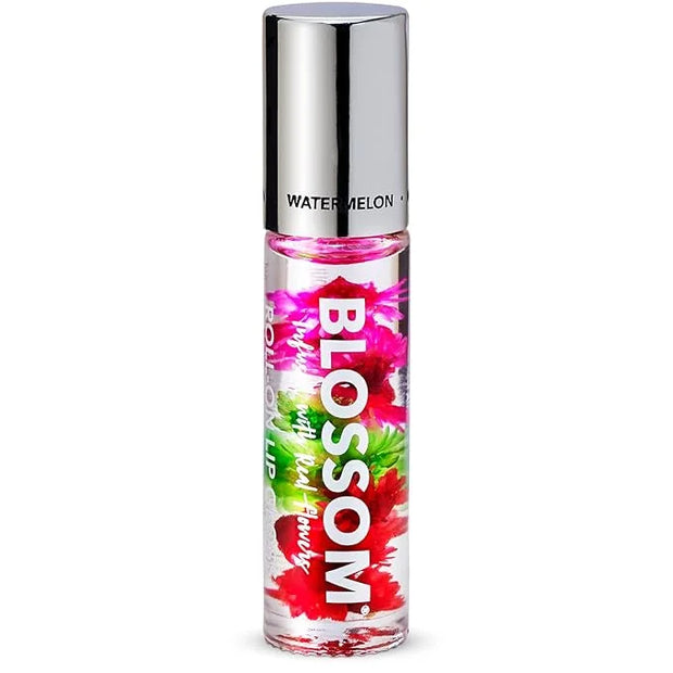 Blossom Roll on Lip Gloss, Scented Clear High Shine Moisturizing Lip Oil, Non Sticky, Infused with Real Flowers, Made in U...