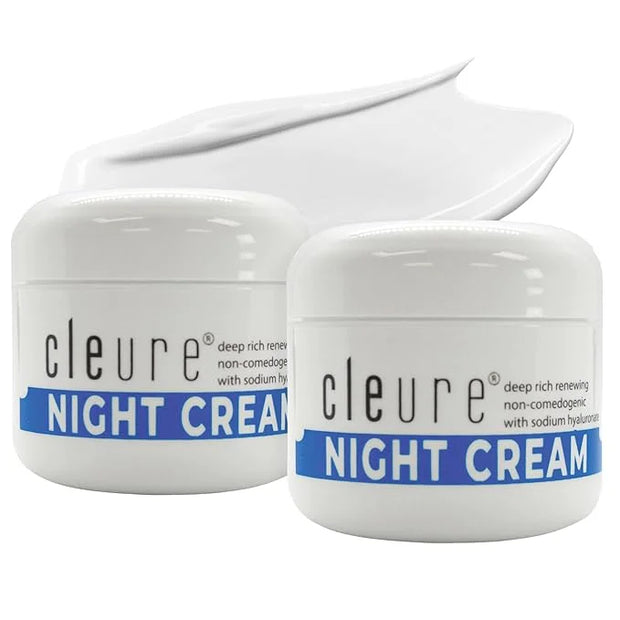 Cleure Hyaluronic Acid & Shea Butter Anti-Aging Night Cream for Sensitive Skin, Gluten, Salicylate, Paraben & Fragrance Fr...