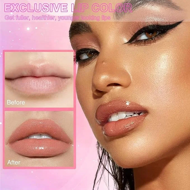 Black Color Changing Lip Oil, Temperature Change Glitter Lip Gloss, Moisturizing Plumping Lip Oil, Light Texture Non Stick...
