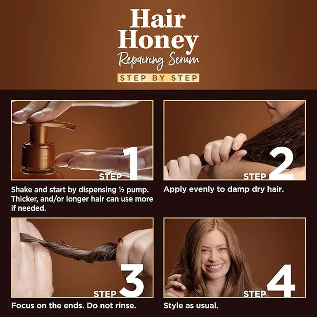 Garnier Whole Blends Honey Treasures Hair Honey Repairing Serum for Long, Damaged Hair, 5.1 Fl Oz, 2-Count (Packaging May ...