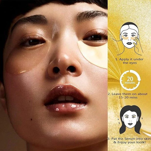 CCbeauty 24K Gold Under Eye Patches for Puffy Eyes, Dark Circles and Puffiness, Collagen Hydrating Mask Skincare, Gel Pads...