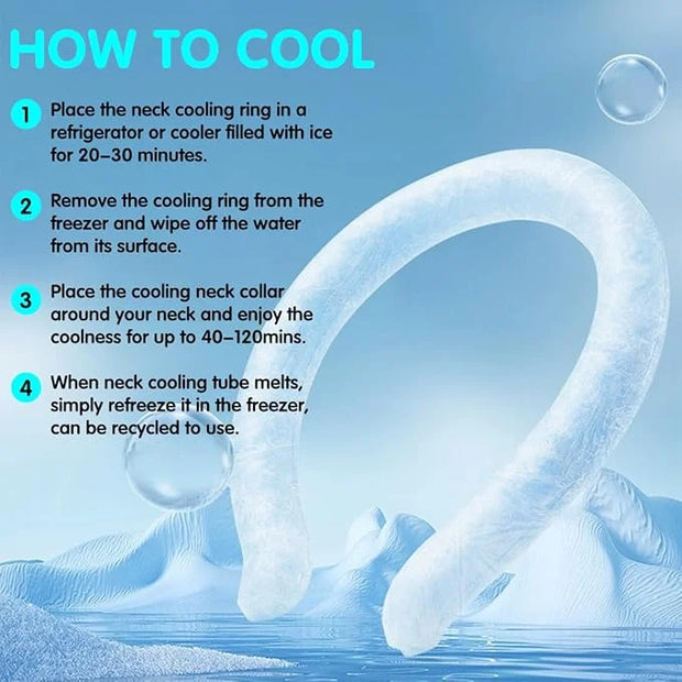 2 PCS Small Ice Collar, Kid Neck Cooling Tube, Wearable Cooling Neck Wraps for Summer Heat I Hands Free Cold Pack, Reusabl...