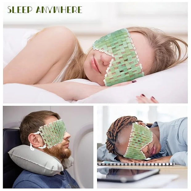 Jade Eye Mask - with Adjustable Strap for face 100% Natural Gemstone Jade Sleep Mask for Hot & Cold Anti Aging Therapy by ...