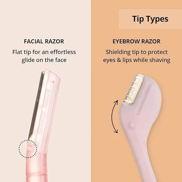 Facial Hair Removal Combo with Face Razor + Eyebrow Razor | Painless & Precision Face Hair Removal | for Eyebrows, Upper L...