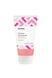 Amazon Brand - Solimo Oil-free Pink Grapefruit Facial Scrub, 2% Salicylic Acid Acne Medication, Dermatologist Tested, 4.2 ...
