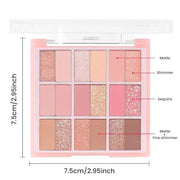 18Colors Nude Pink Rose Gold Shimmery Eyeshadow Palette Makeup,Light Nude Soft Glitter Sparkly Highly Pigmented Eye Shadow...