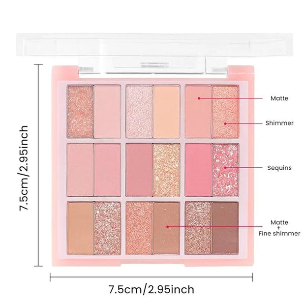 18Colors Nude Pink Rose Gold Shimmery Eyeshadow Palette Makeup,Light Nude Soft Glitter Sparkly Highly Pigmented Eye Shadow...