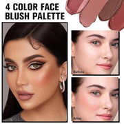 Matte Blush Cream Quads Makeup Palette, Blushes for Older Women Lip and Cheek Dual Blush Palette, Natural Lasting Pinkish ...