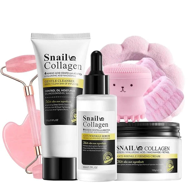 All About Snail Mucin Kit - Anti Aging Skin Care Set for Women - Hydrating Skin Care Routine Kit for Women with Cleanser ,...